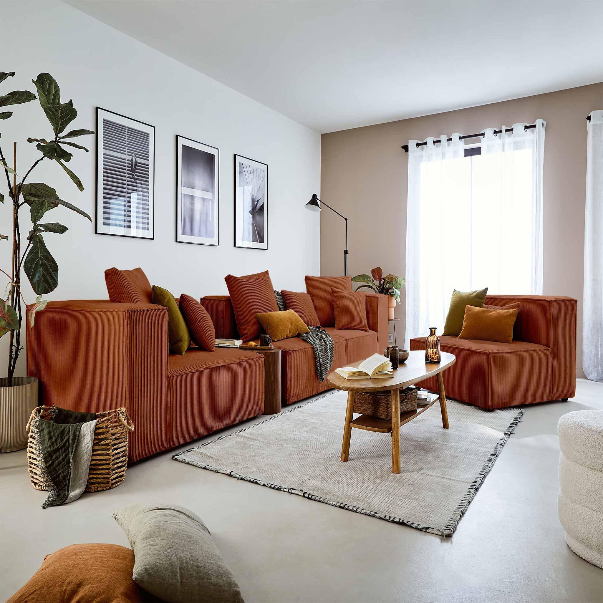 Voir la diapositive 4 : LISA DESIGN Colombine - module d'assise - en velours côtelé