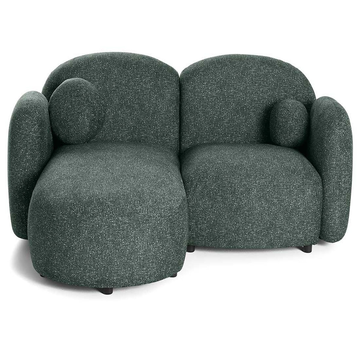 LISA DESIGN Velris - canapé d'angle gauche 3 places en tissu moucheté