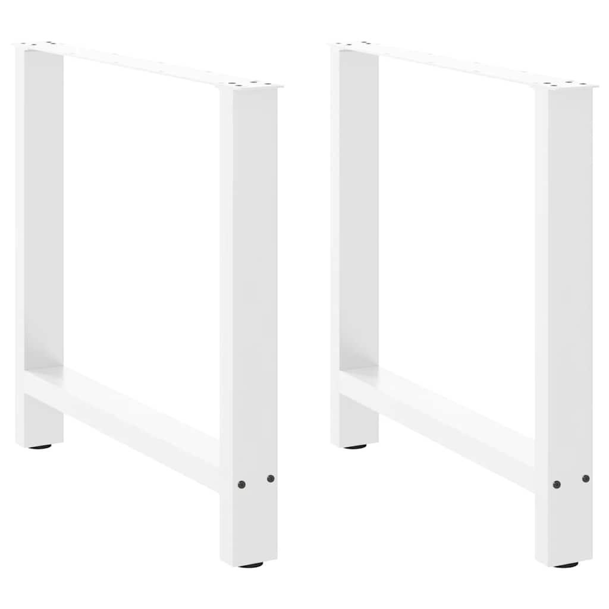 VIDAXL Pieds de table basse blanc 2 pcs 80x(72-73) cm acier