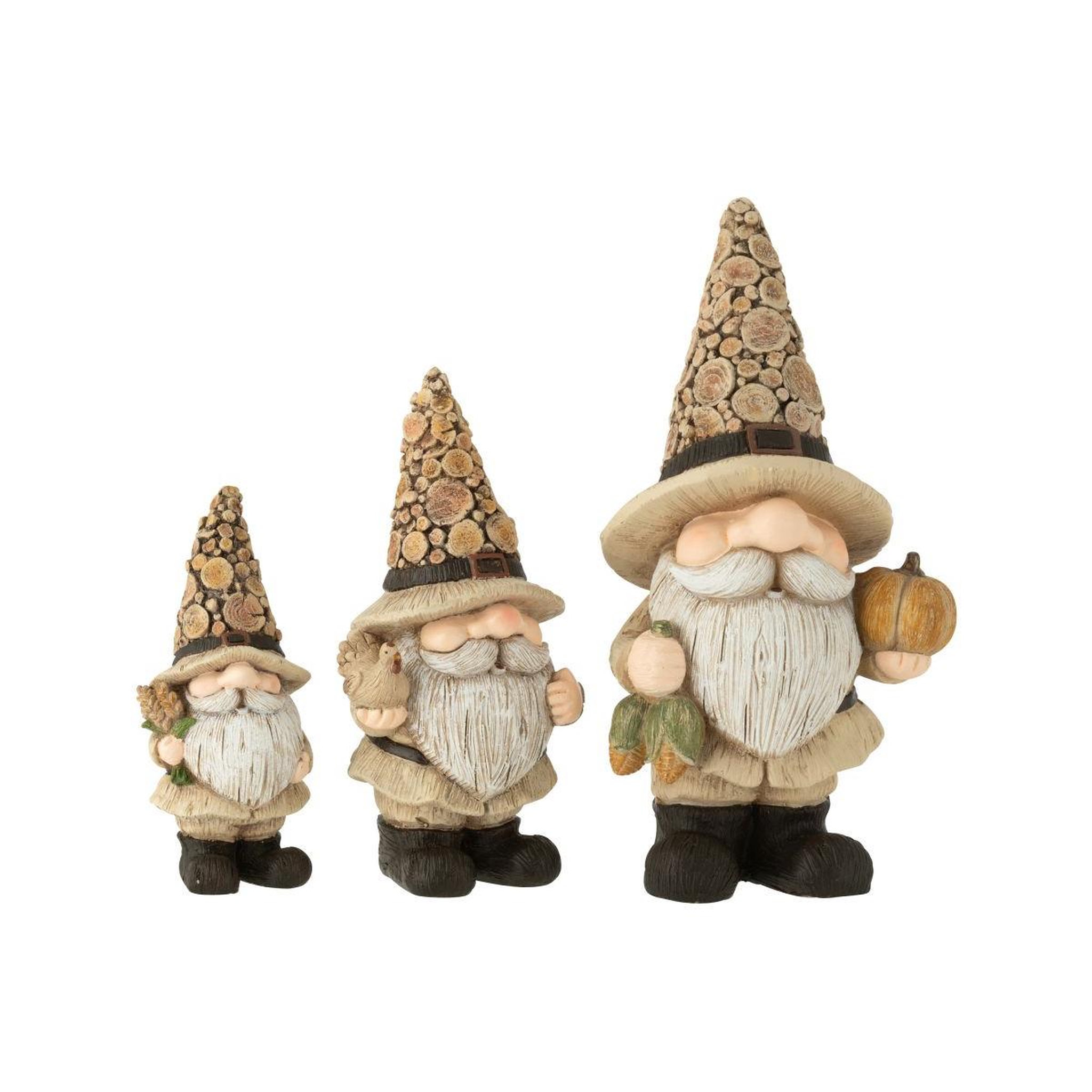 Voir la diapositive 4 : J-LINE Statuette déco lutin  chalet  40cm naturel