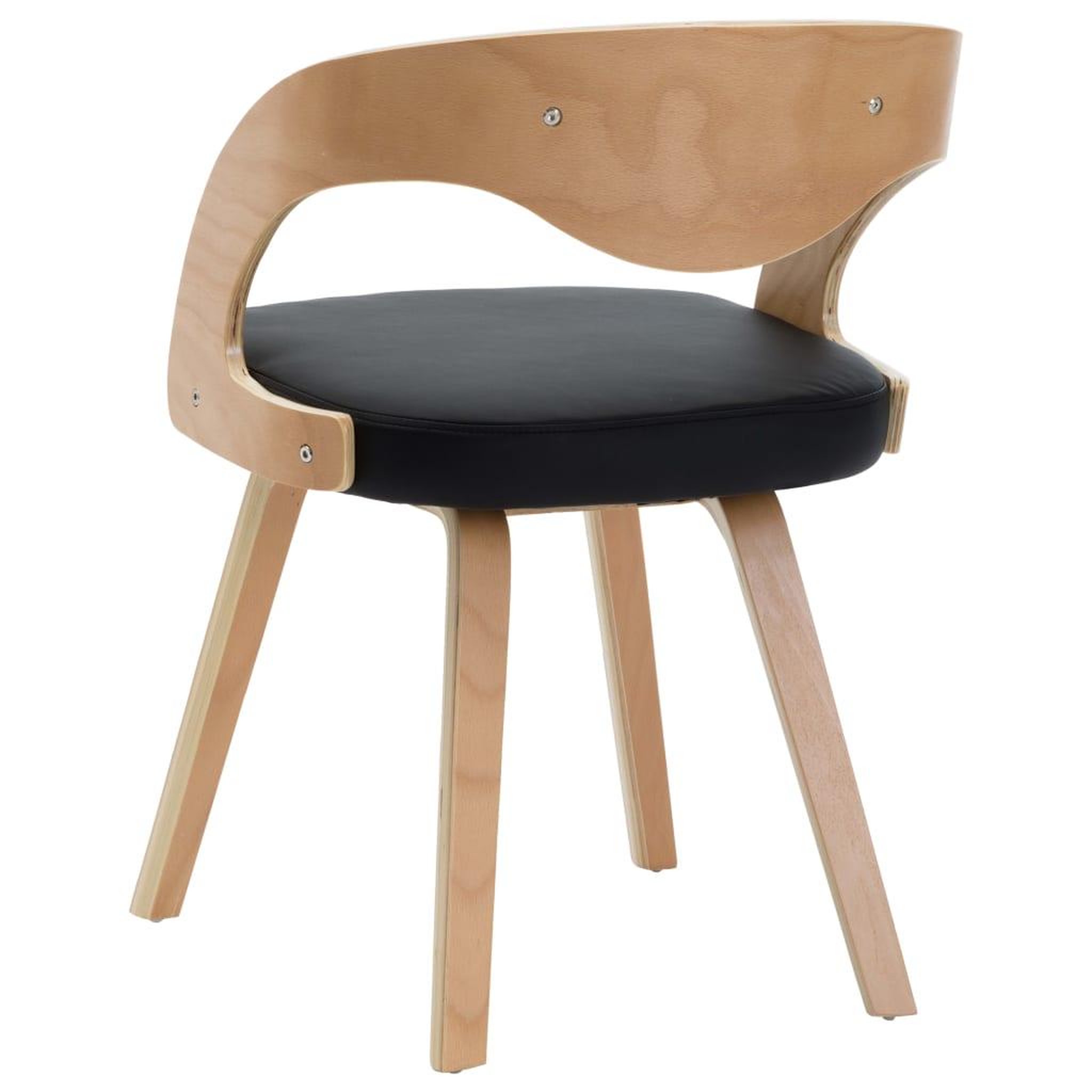 Voir la diapositive 5 : VIDAXL Chaises a manger lot de 6 noir bois courbe et similicuir