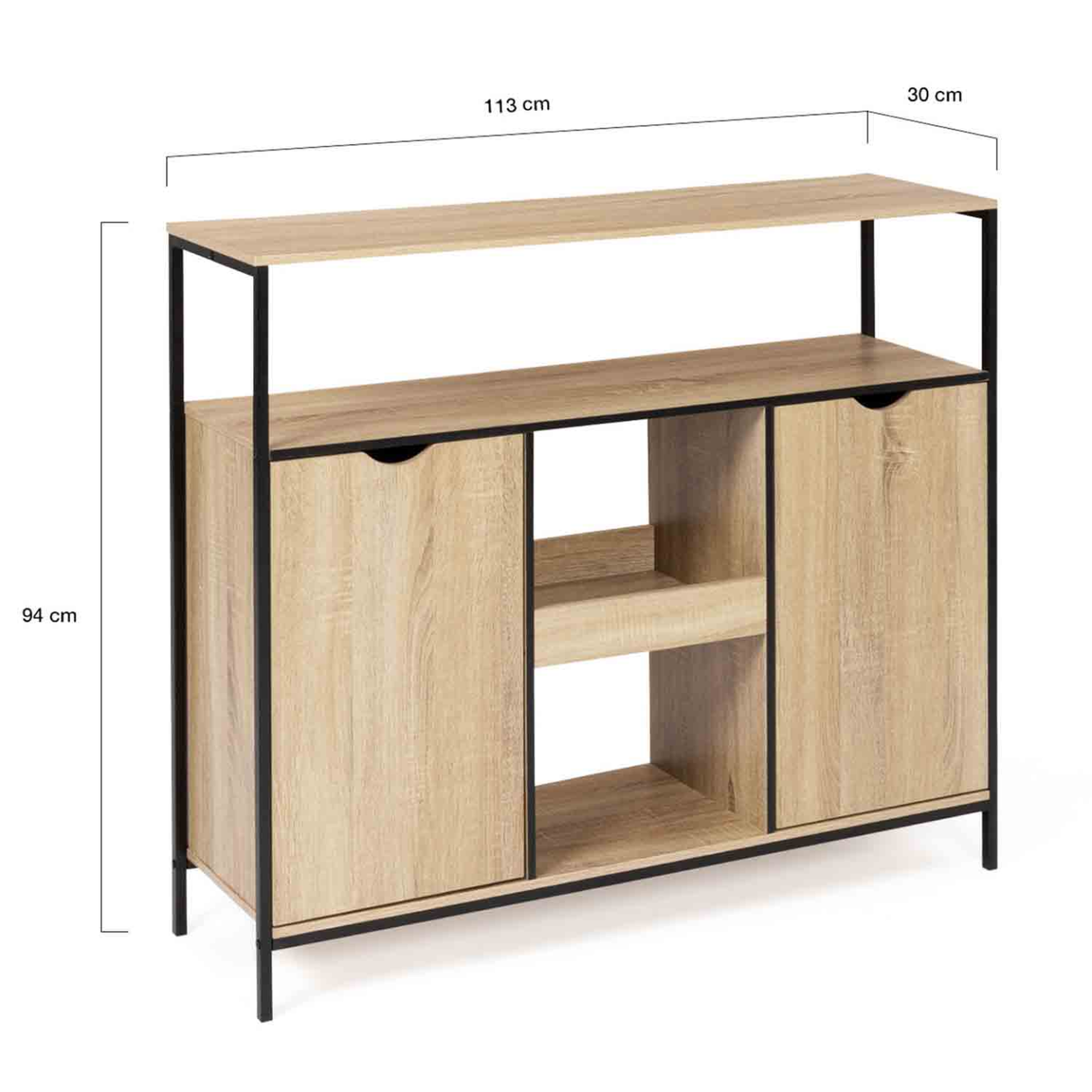 Voir la diapositive 5 : ID MARKET Meuble de bar avec portes et étagères detroit design industriel