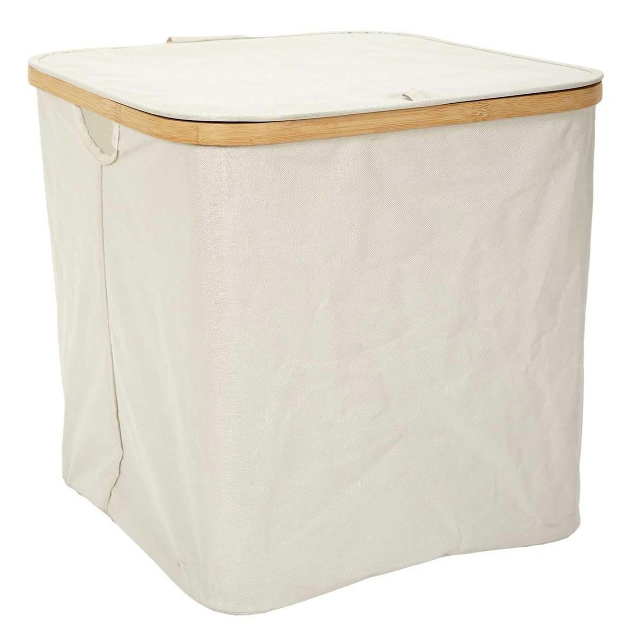 The Home Deco Factory Panier de rangement carré  cerclage  38cm beige