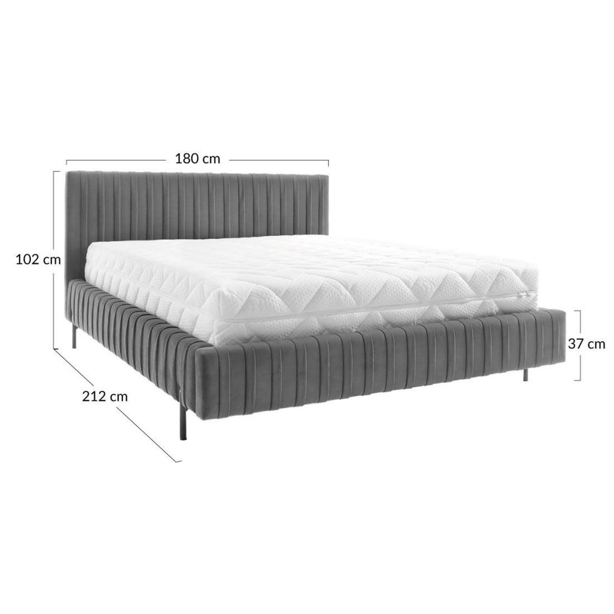 LISA DESIGN Flavio - lit coffre - 160x200 cm - sommier inclus - en velours