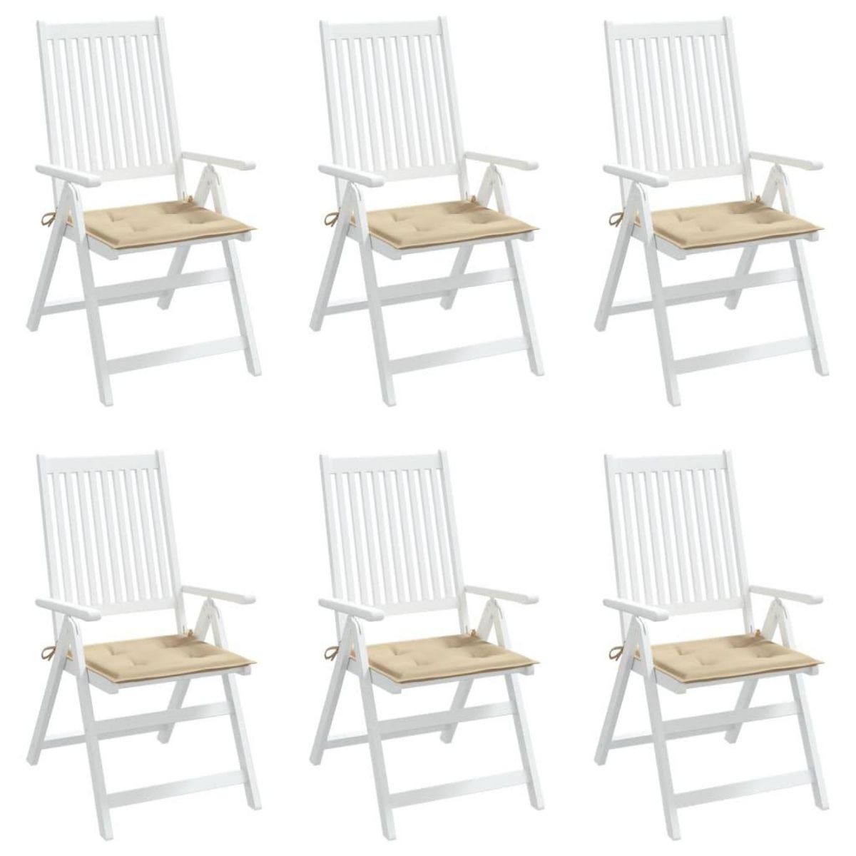 VIDAXL Coussins de chaise jardin lot de 6 beige 40x40x3cm tissu oxford
