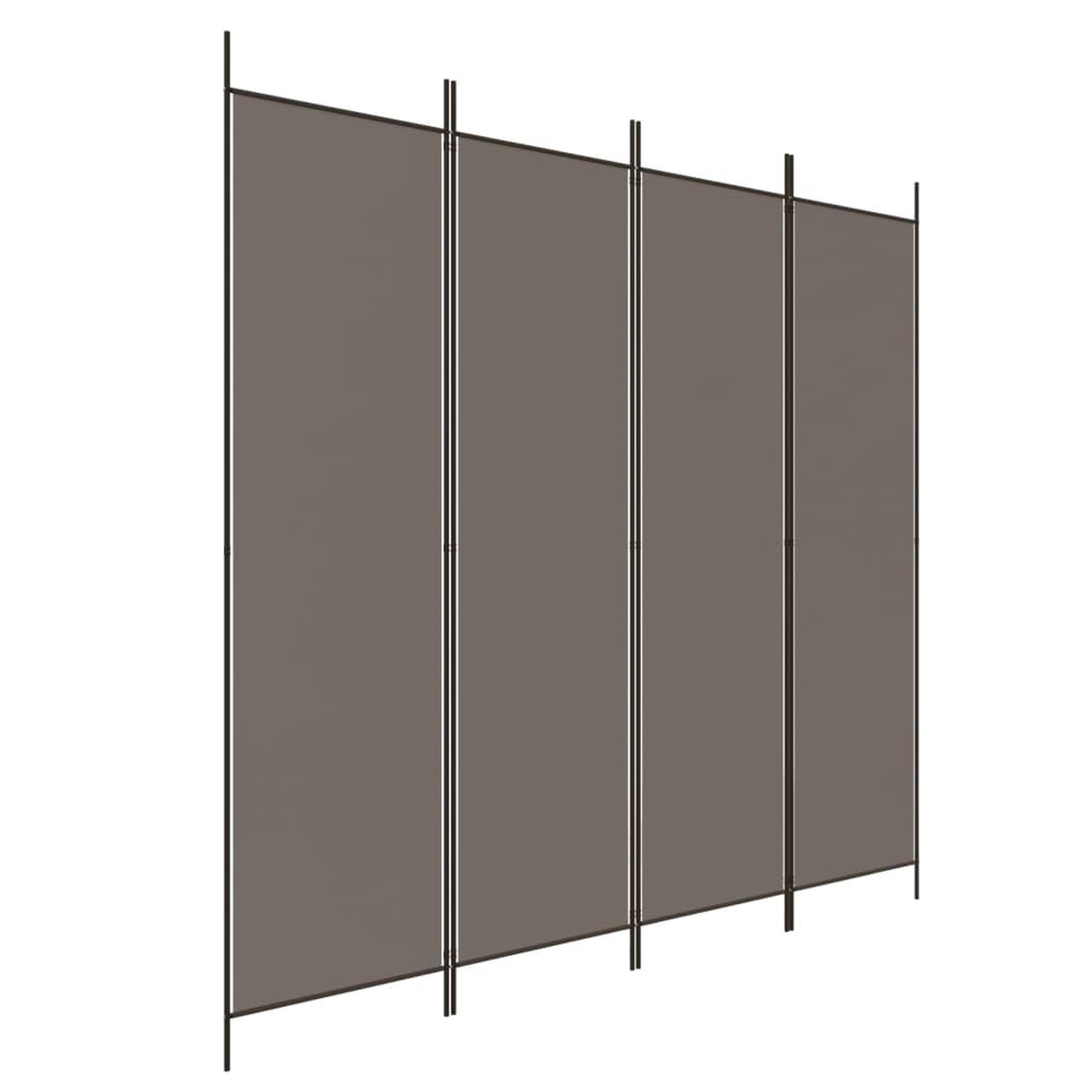 Voir la diapositive 2 : VIDAXL Cloison de separation 4 panneaux Anthracite 200x220 cm Tissu