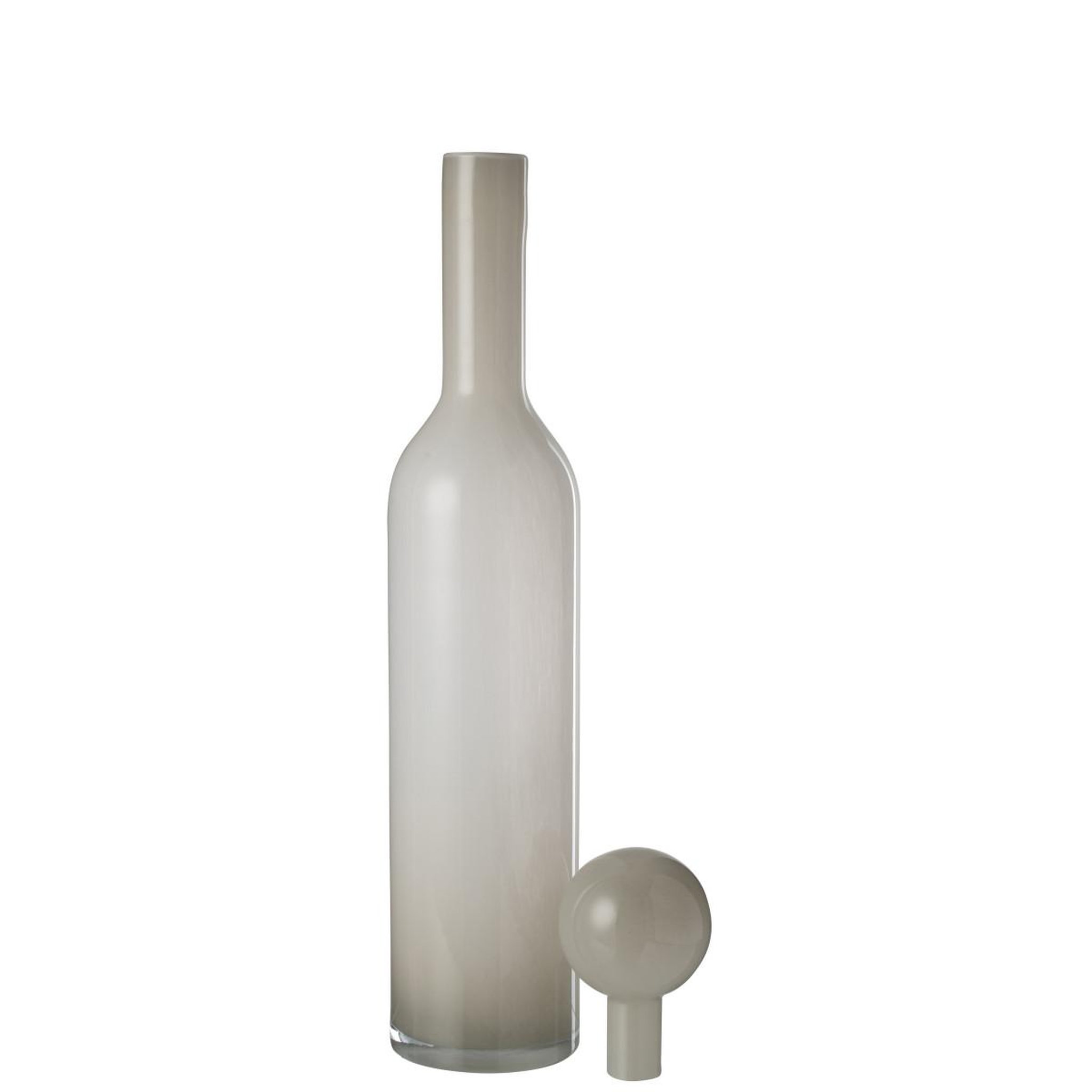 Voir la diapositive 2 : J-LINE Vase bouteille bouchon en verre  doyle  75cm gris