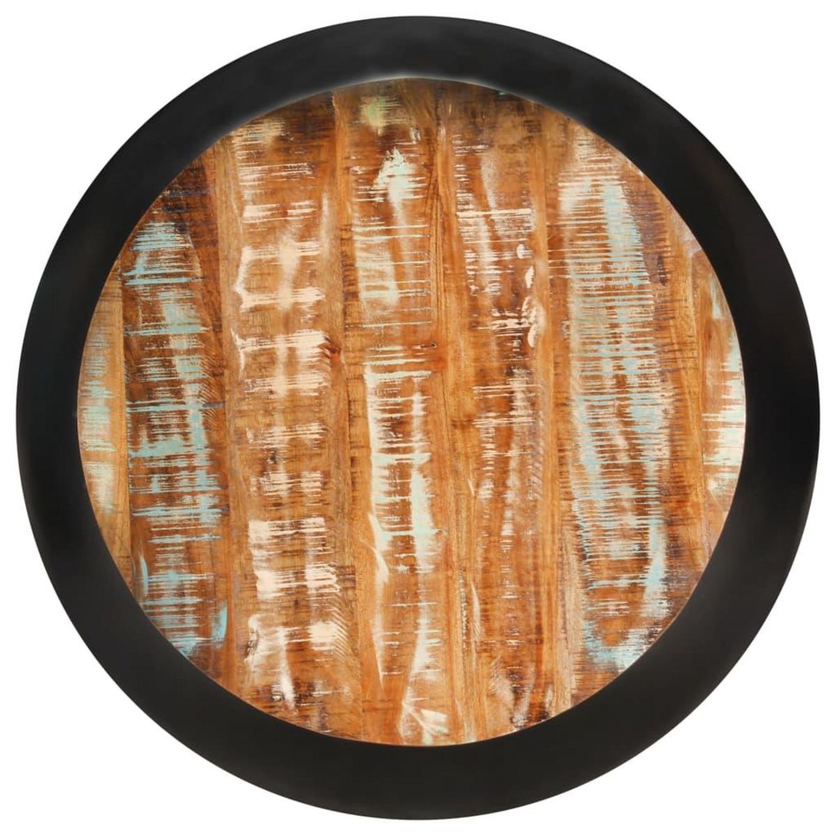 VIDAXL Table basse Noir 68x68x30 cm Bois de recuperation solide