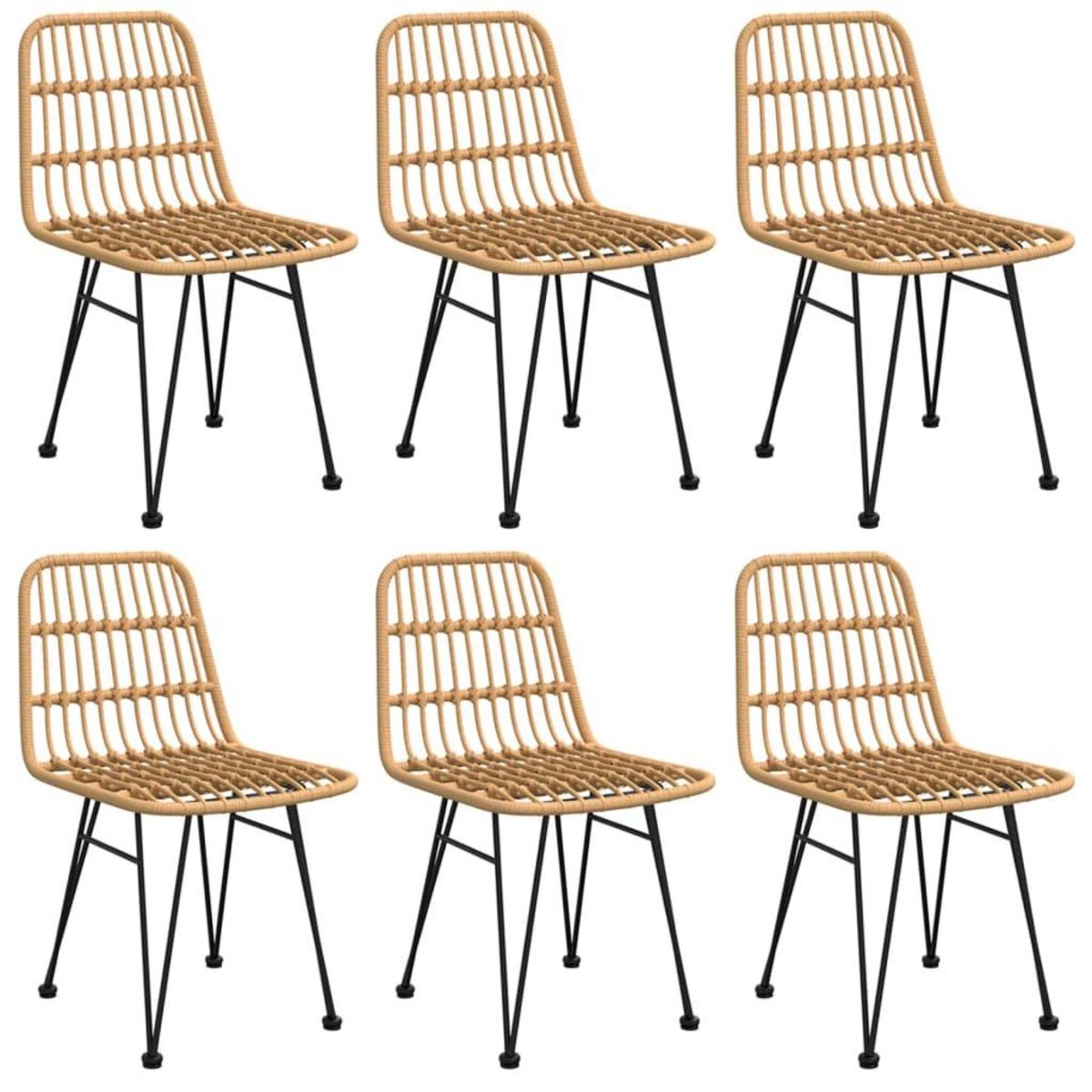 VIDAXL Ensemble a manger de jardin 7 pcs Resine tressee