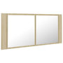 Voir la diapositive 3 : VIDAXL Armoire a miroir a LED de bain Chene sonoma 100x12x45 Acrylique
