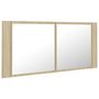 Voir la diapositive 3 : VIDAXL Armoire a miroir a LED de bain Chene sonoma 100x12x45 Acrylique