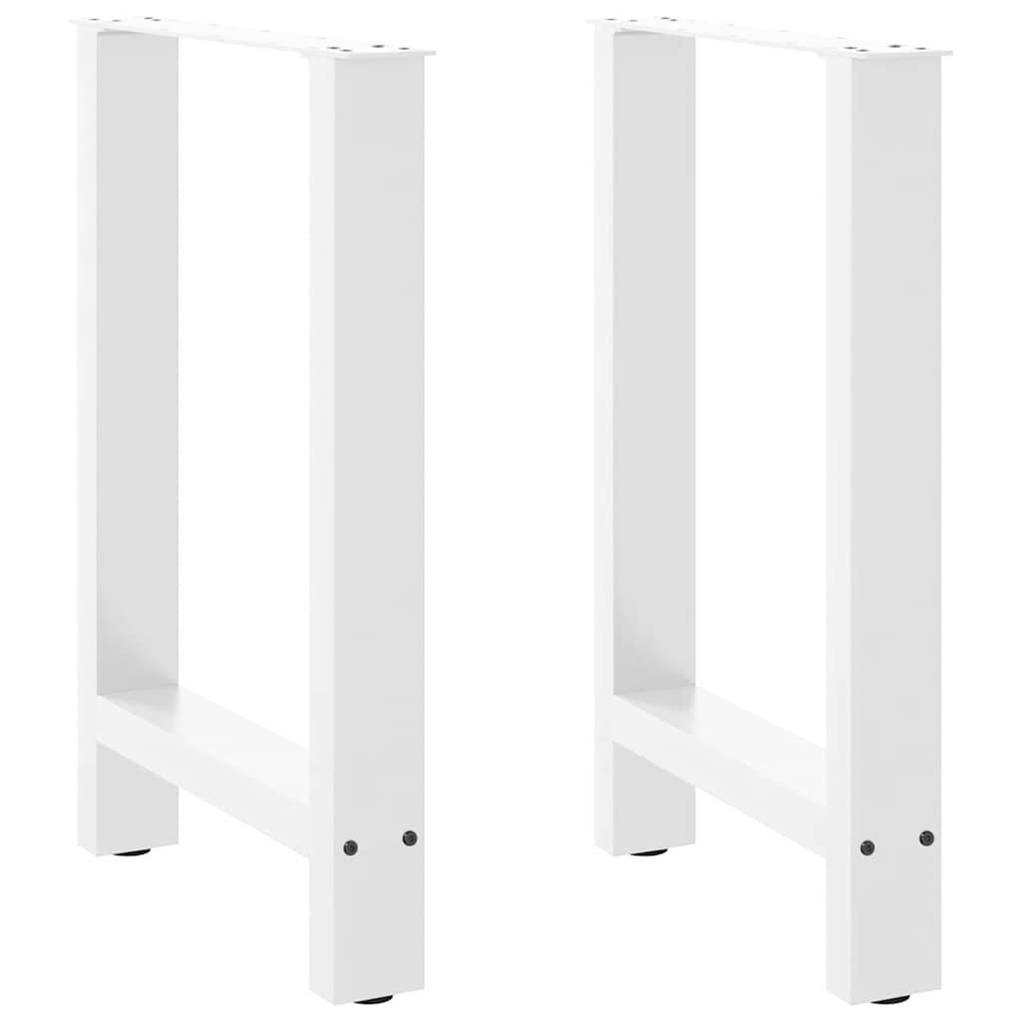 VIDAXL Pieds de table basse blanc 2 pcs 50x(72-73) cm acier