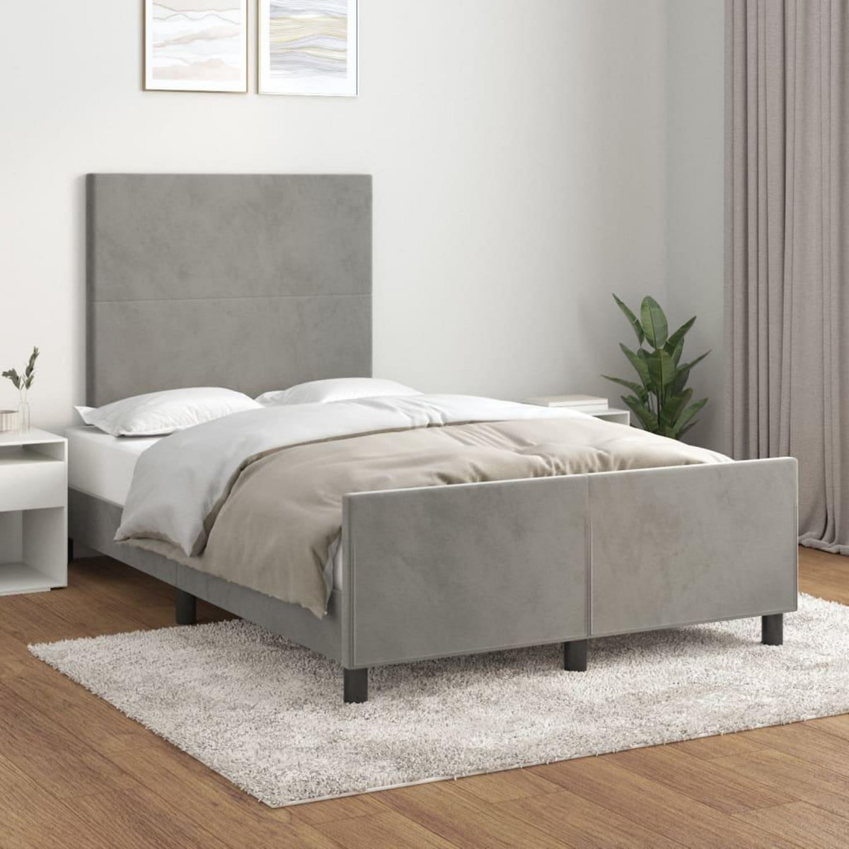 VIDAXL Cadre de lit sans matelas gris clair 120x200 cm velours