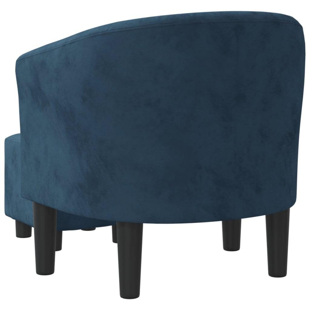 VIDAXL Fauteuil avec repose-pied bleu fonce velours