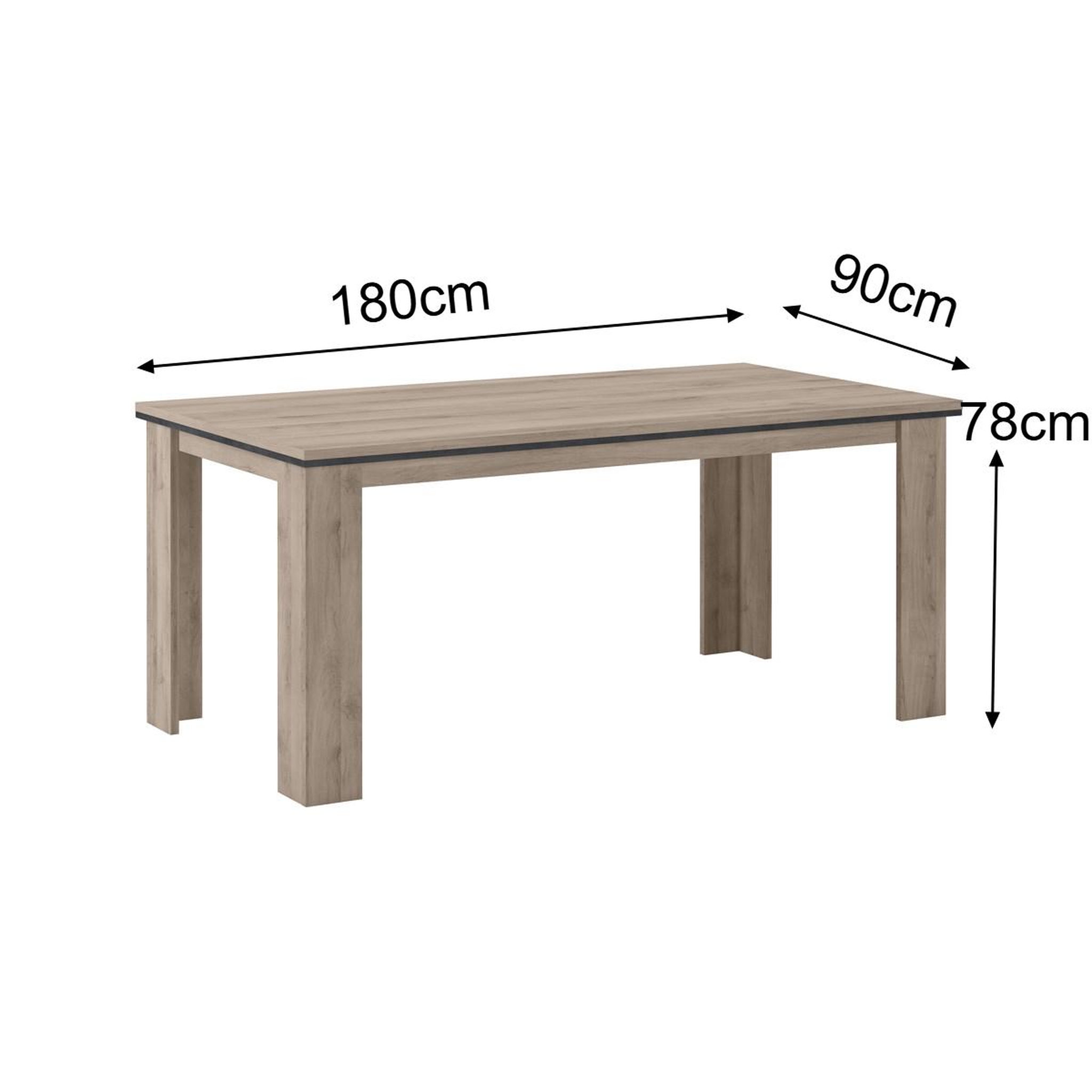 Voir la diapositive 4 : JLC KREATION Table à manger moderne rectangulaire en bois 180cm MOA