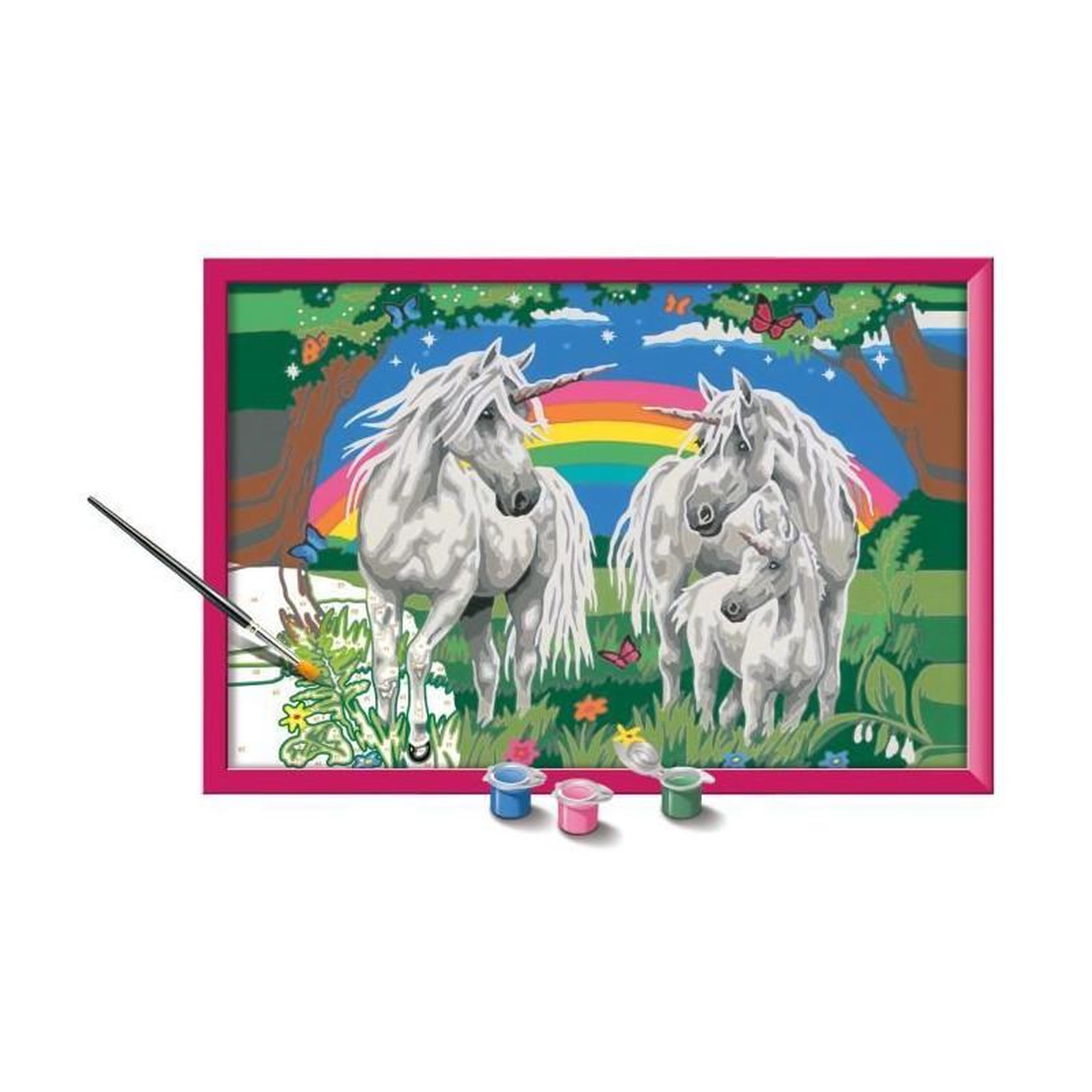Voir la diapositive 2 : RAVENSBURGER CreArt Kids 31x21cm Au pays des licornes, Kit de peinture par numéros Numéro d'Art, Des 9 ans, 25849, Ravensburger