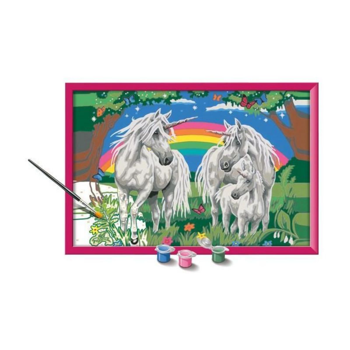 RAVENSBURGER CreArt Kids 31x21cm Au pays des licornes, Kit de peinture par numéros Numéro d'Art, Des 9 ans, 25849, Ravensburger