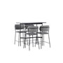 Voir la diapositive 2 : Paris Prix Ensemble Table de Bar & 4 Chaises  Rax & Bell  120cm Noir & Gris