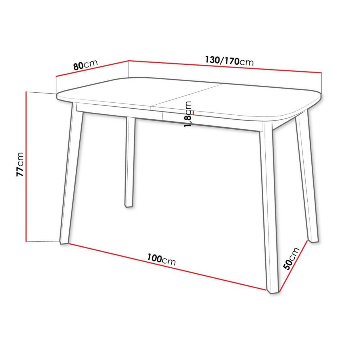 BEST MOBILIER Magov - table à manger extensible - blanc et noir - 4 personnes