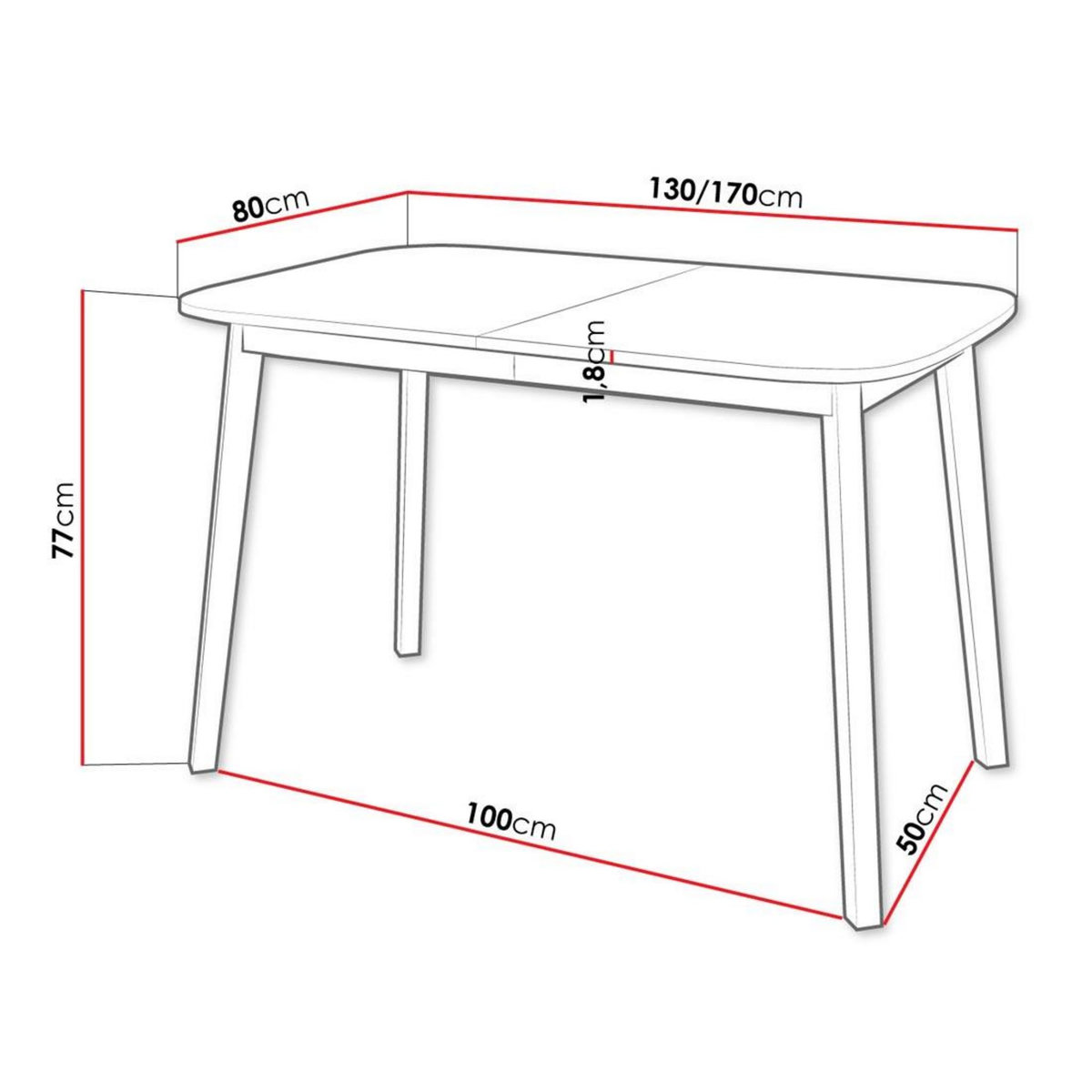 BEST MOBILIER Magov - table à manger extensible - blanc et noir - 4 personnes