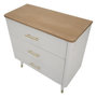 Voir la diapositive 3 : Paris Prix Commode 3 Tiroirs en Bois  Matera  80cm Blanc & Naturel
