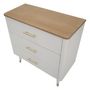 Voir la diapositive 3 : Paris Prix Commode 3 Tiroirs en Bois  Matera  80cm Blanc & Naturel