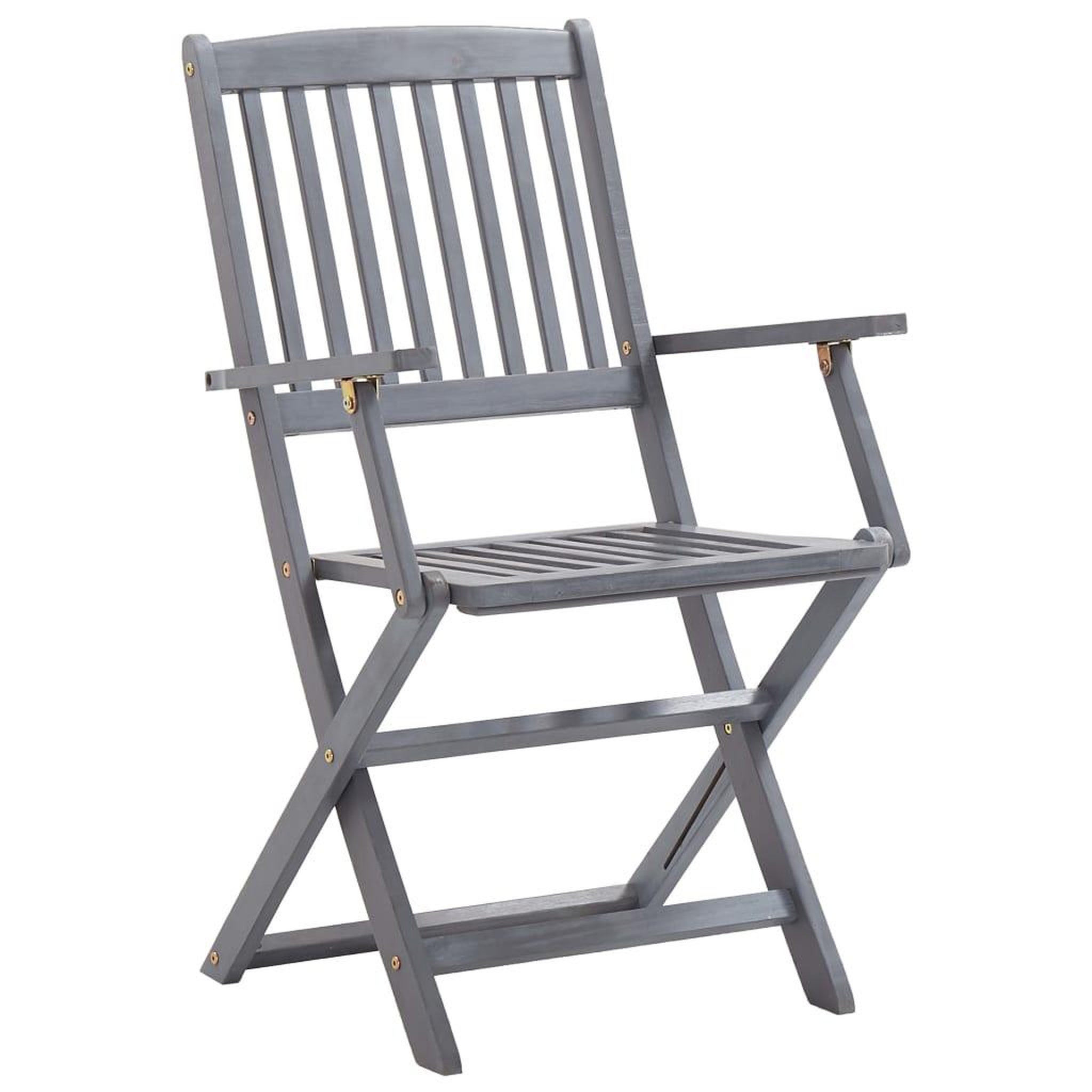 Voir la diapositive 5 : VIDAXL Ensemble a manger de jardin 5 pcs bois d'acacia massif gris