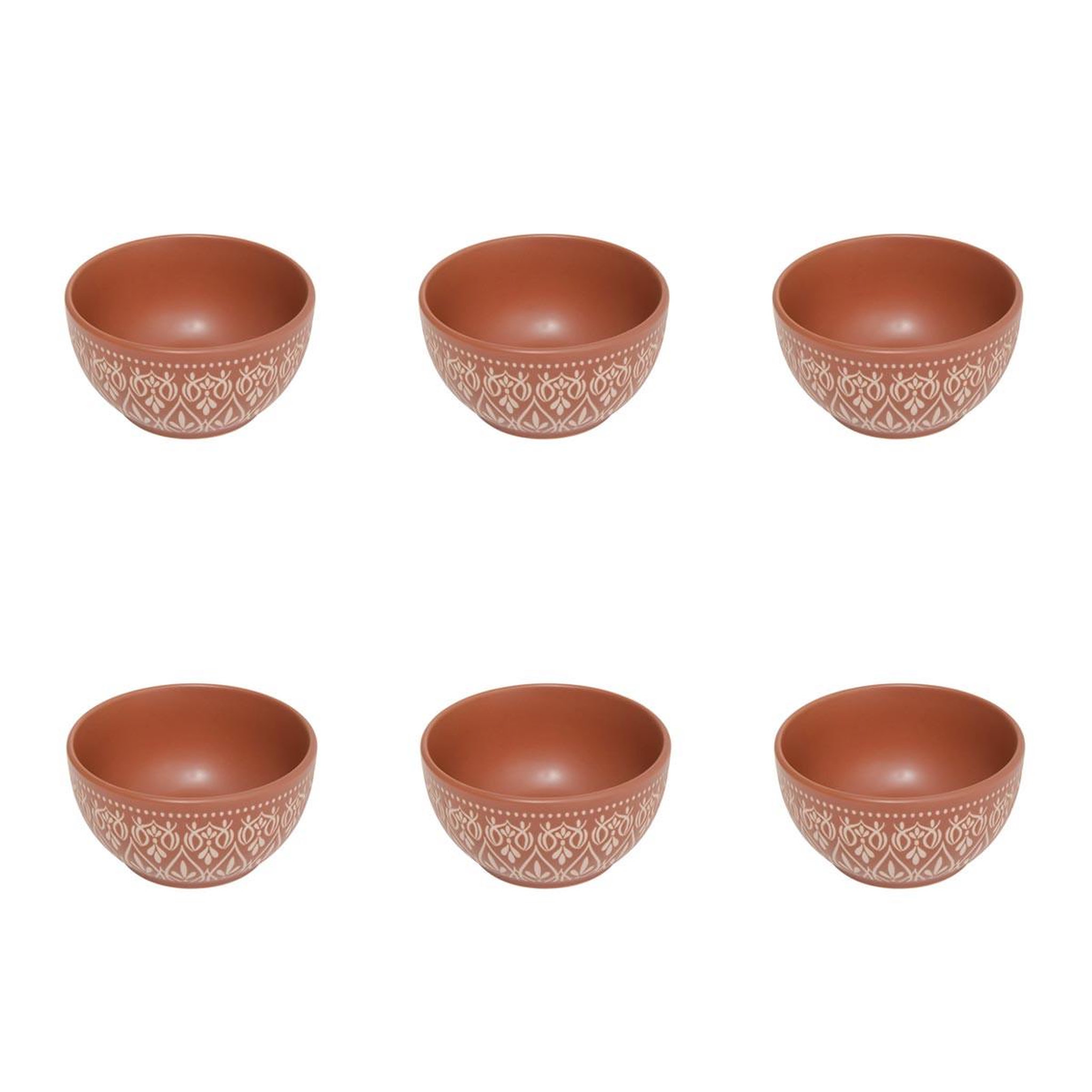 SECRET DE GOURMET Lot de 6 coupelles en céramique  inès  12cm terracotta