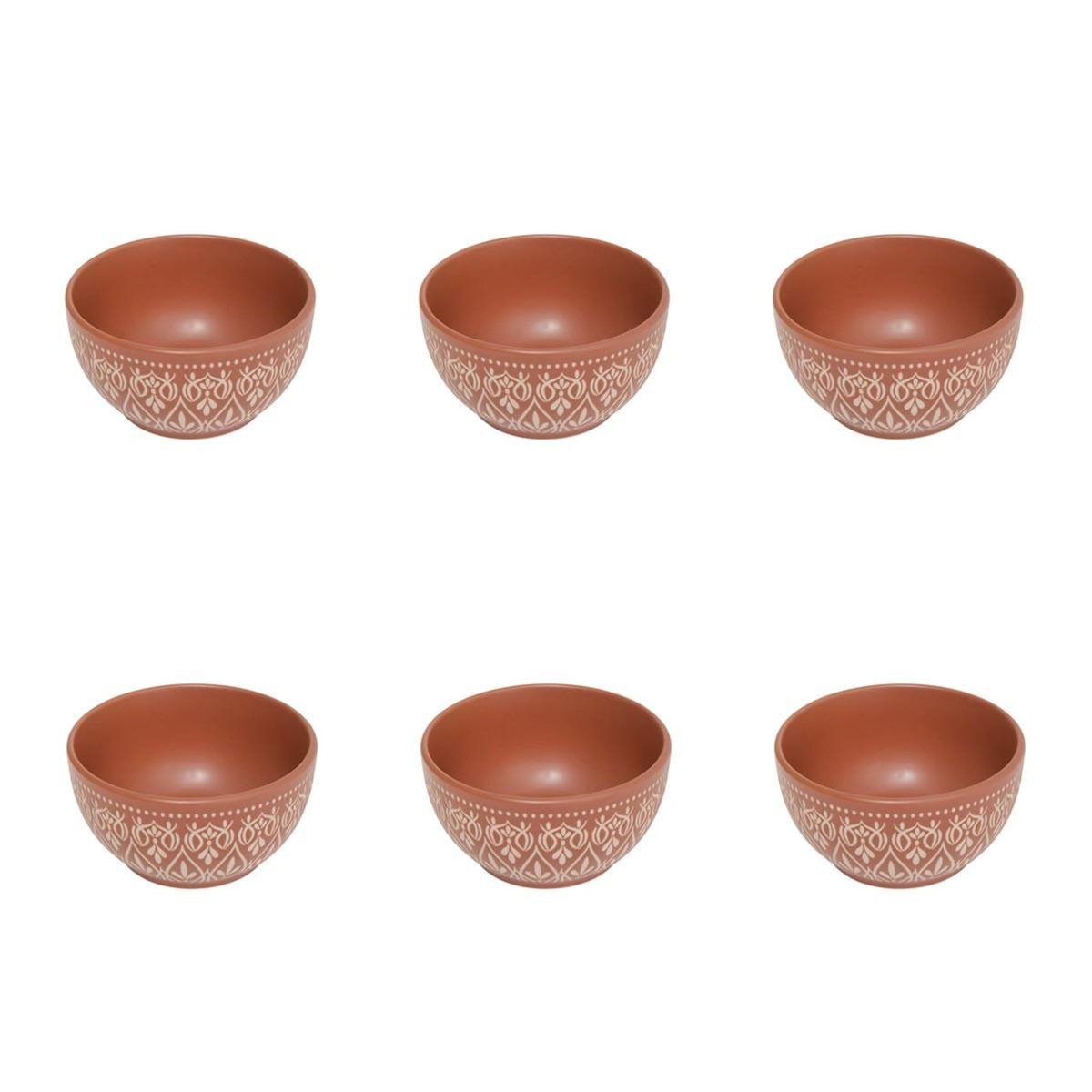 SECRET DE GOURMET Lot de 6 Coupelles en Céramique  Inès  12cm Terracotta