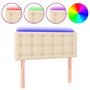 Voir la diapositive 2 : VIDAXL Tete de lit a LED Creme 100x5x78/88 cm Tissu