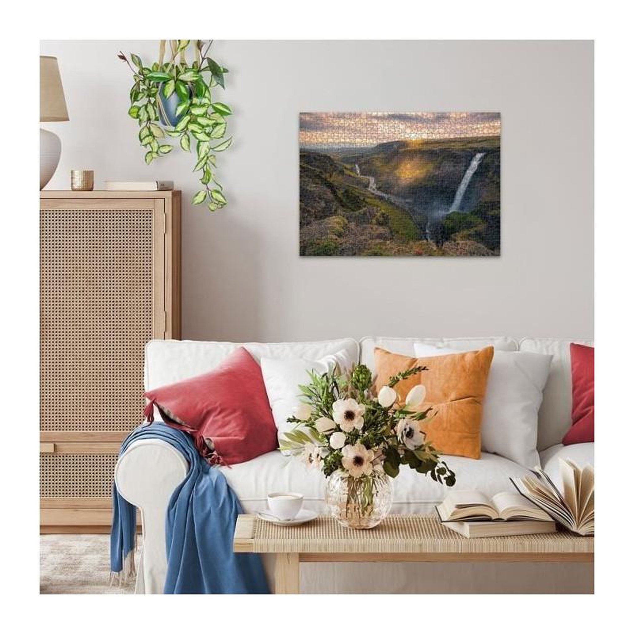 Voir la diapositive 4 : RAVENSBURGER Puzzle 1000 pièces La cascade Háifoss Islande – Ravensburger – Collection Highlights – Dès 14 ans – Adulte & Enfant