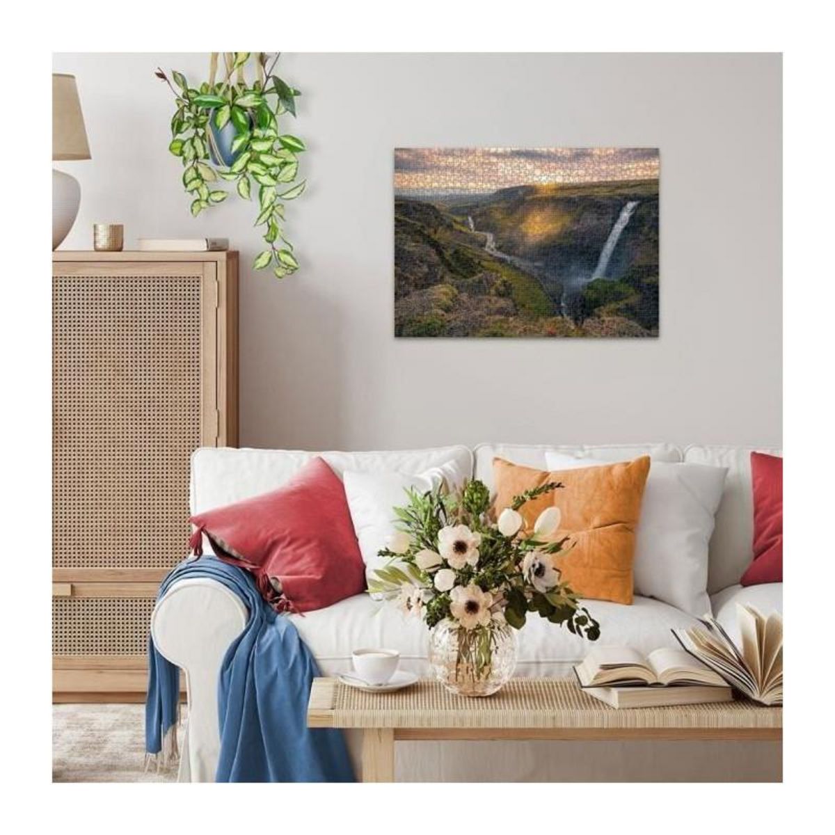 RAVENSBURGER Ravensburger-Puzzle 1000p-La cascade Háifoss, Islande (Highlights)-Adultes&enfants-Des 14 ans-Puzzle de qualité supérieure-12