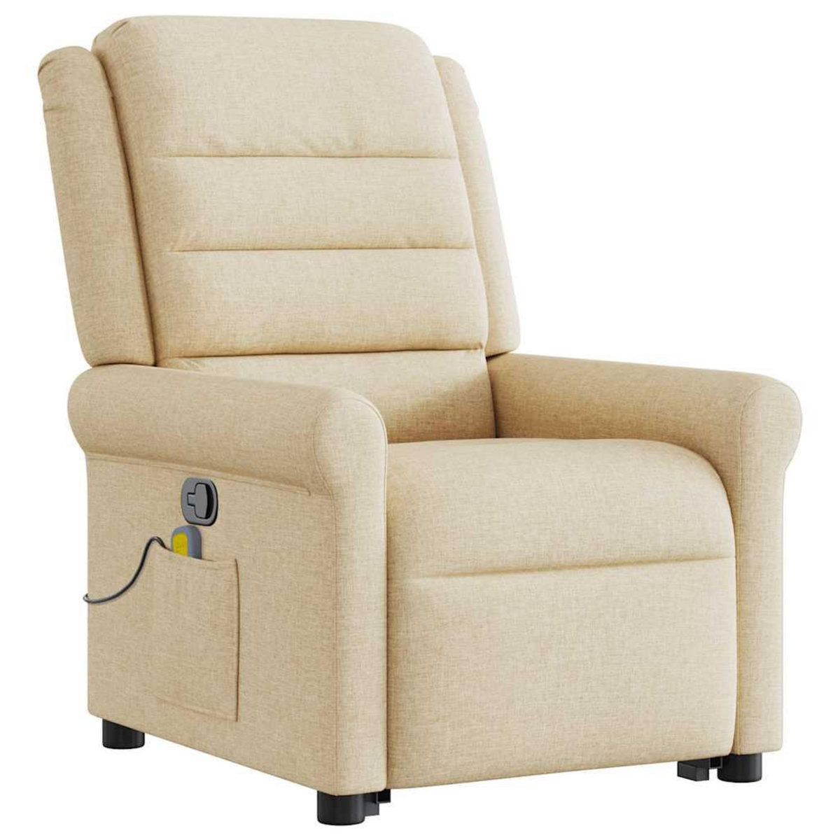 VIDAXL Fauteuil inclinable de massage Creme Tissu