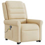 Voir la diapositive 4 : VIDAXL Fauteuil inclinable de massage Creme Tissu