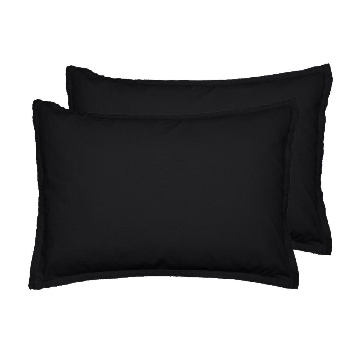 Sensei Maison Lot de 2 taies d'oreiller en flanelle de coton KLAPPEN