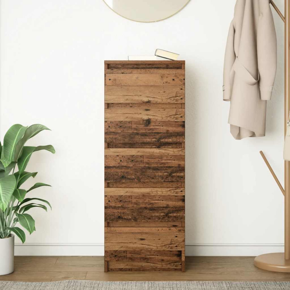 VIDAXL Buffet avec tiroirs vieux bois 37,5x35x99 cm bois d'ingenierie