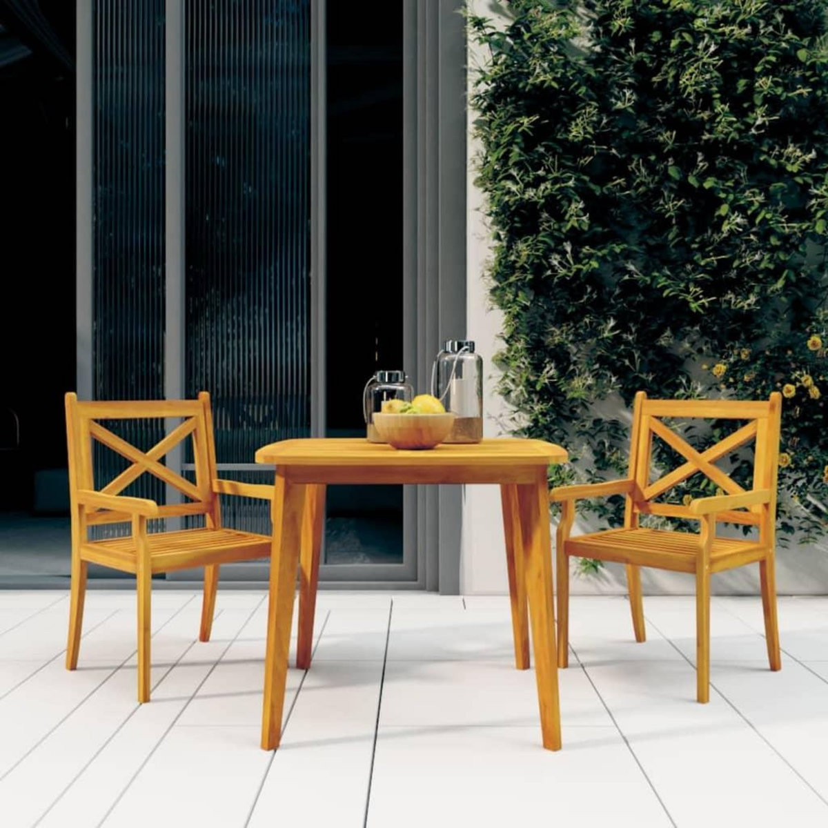 VIDAXL Table de jardin 85x85x75 cm Bois d'acacia solide