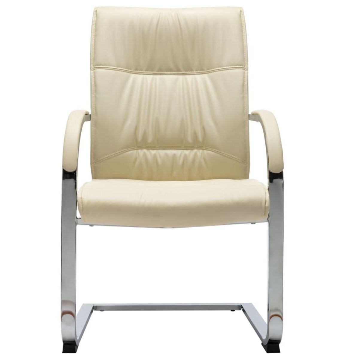 VIDAXL Chaise de bureau cantilever Creme Similicuir
