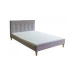 HomeStyle4U Lit double rembourré en tissu gris 180 x 200 cm pour un confort optimal