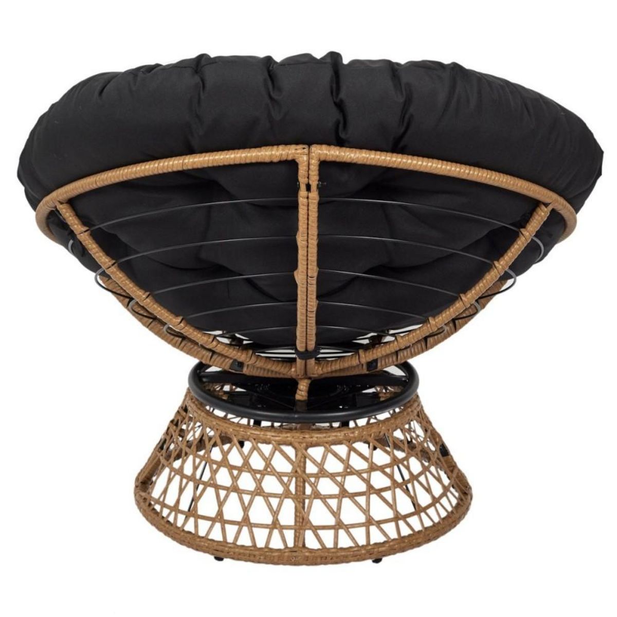 The Home Deco Factory Fauteuil d'extérieur avec coussin noir