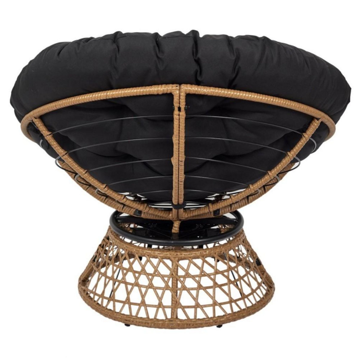 The Home Deco Factory Fauteuil d'extérieur avec coussin noir