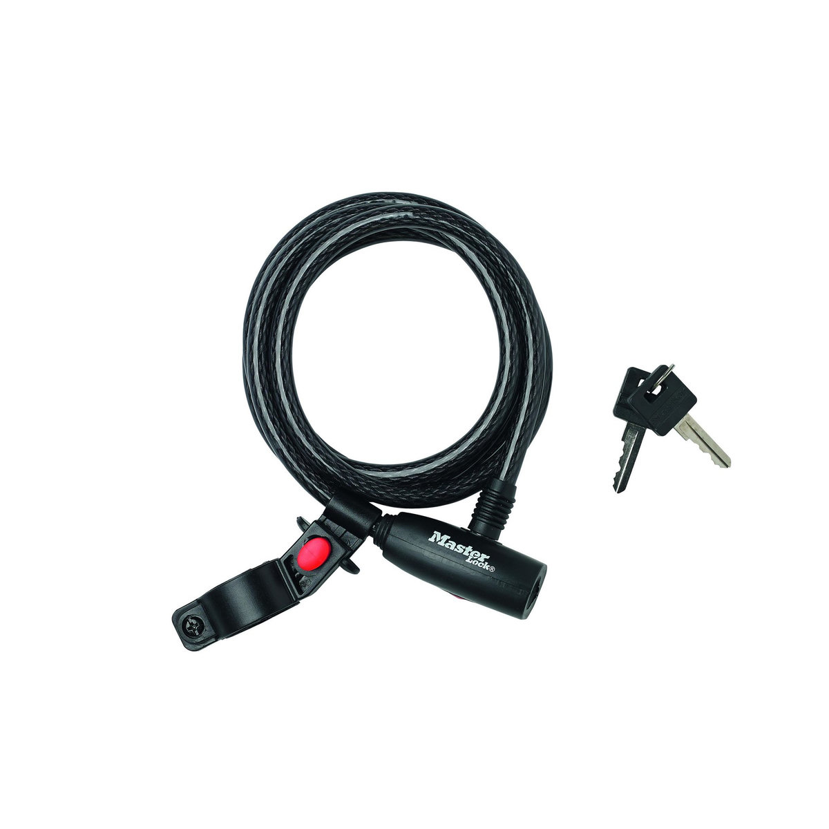 Master lock Cable Antivol Vélo [1,8 m Câble] [Clé] [Extérieur] [Support Fixation Vélo] 8232EURDPRO