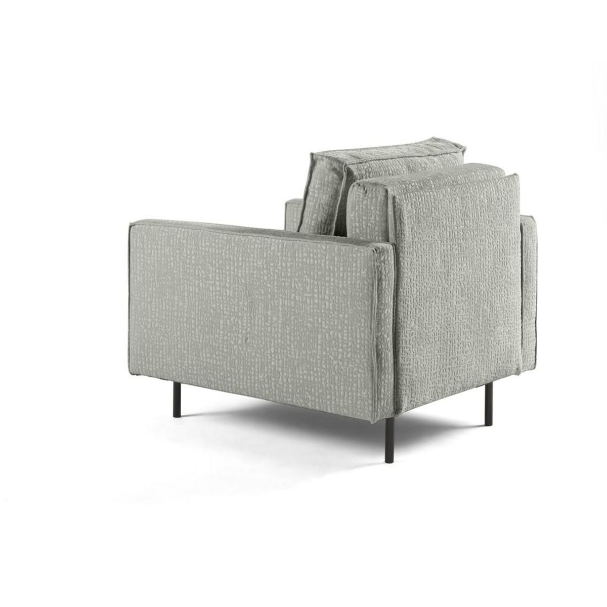 LISA DESIGN Charlie - fauteuil - pieds hauts - en tissu velours relief