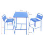 Voir la diapositive 3 : CONCEPT USINE Ensemble table de bar et 2 chaises hautes d'extérieur bleu BERGAME