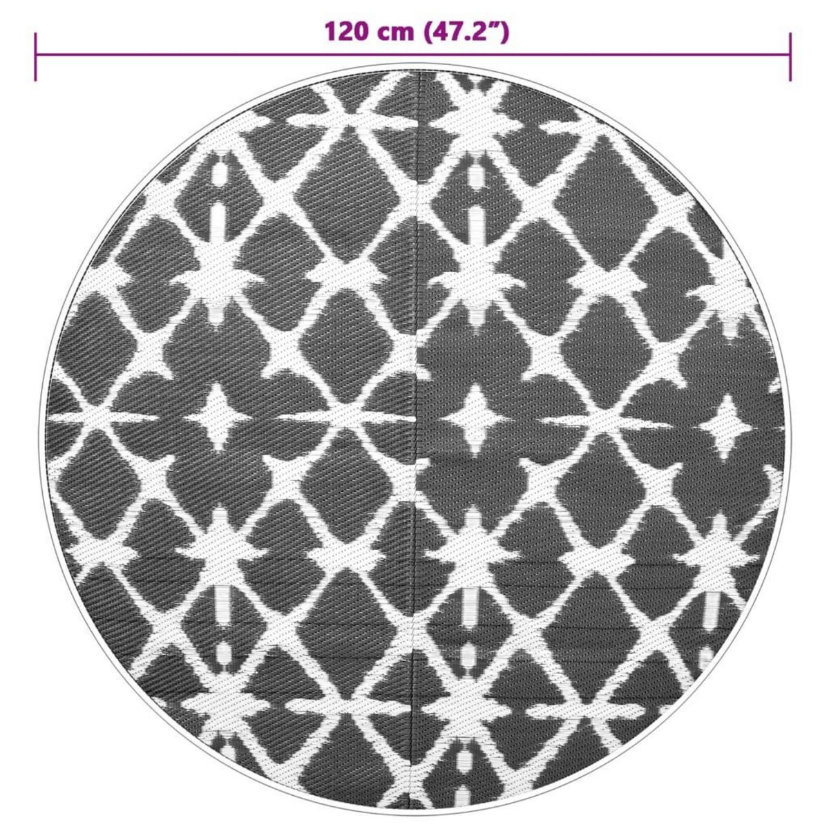 VIDAXL Tapis d'exterieur ARAKIL bleu et blanc Ø120 cm PP