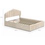 Voir la diapositive 5 : ID MARKET Lit coffre double NOELIE avec tête de lit et sommier 140 x 190 cm velours beige