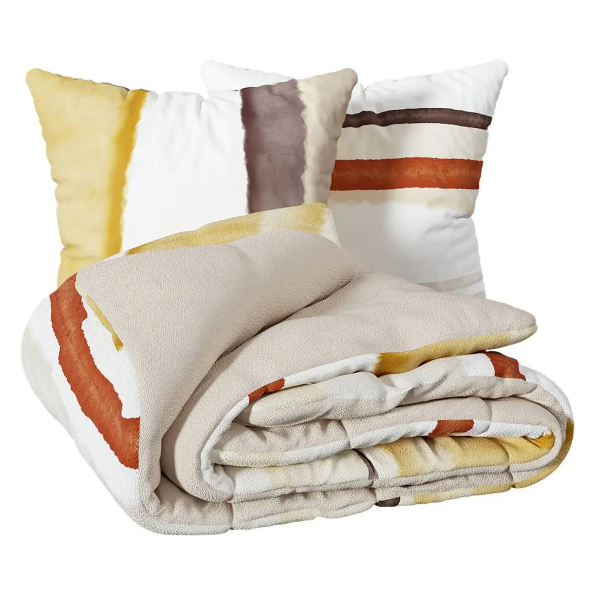 Voir la diapositive 2 : ATMOSPHERA Parure de lit 3 pièces  hana  260x240cm ocre