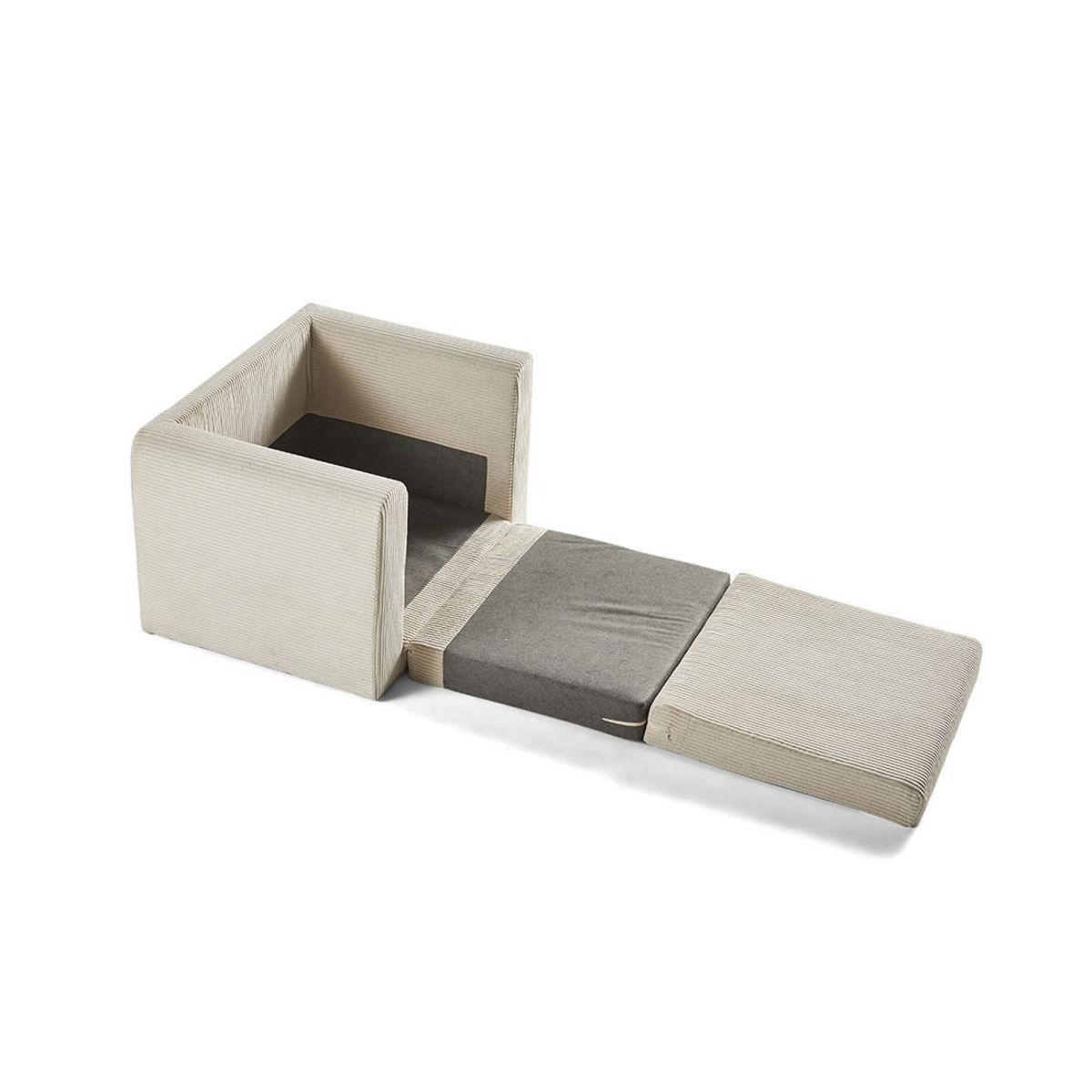 BEST MOBILIER Marilia - fauteuil - convertible déplimousse - en velours côtelé