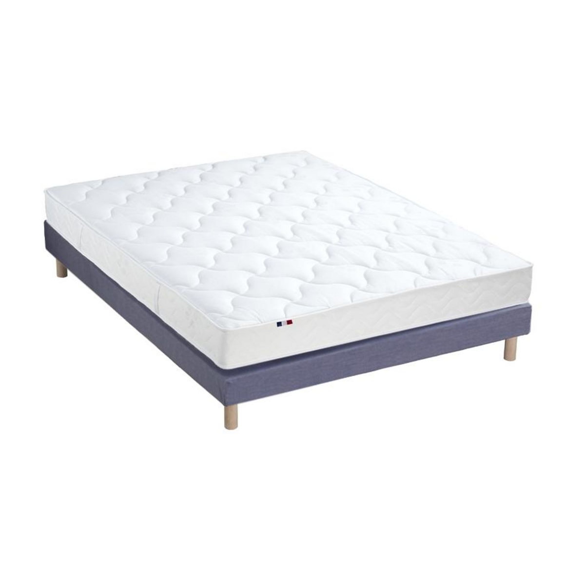 IDLITERIE Ensemble matelas 100% latex 3 zones et sommier Essentiel - qualité française