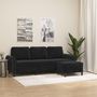 Voir la diapositive 1 : VIDAXL Canape a 3 places avec repose-pieds Noir 180 cm Velours